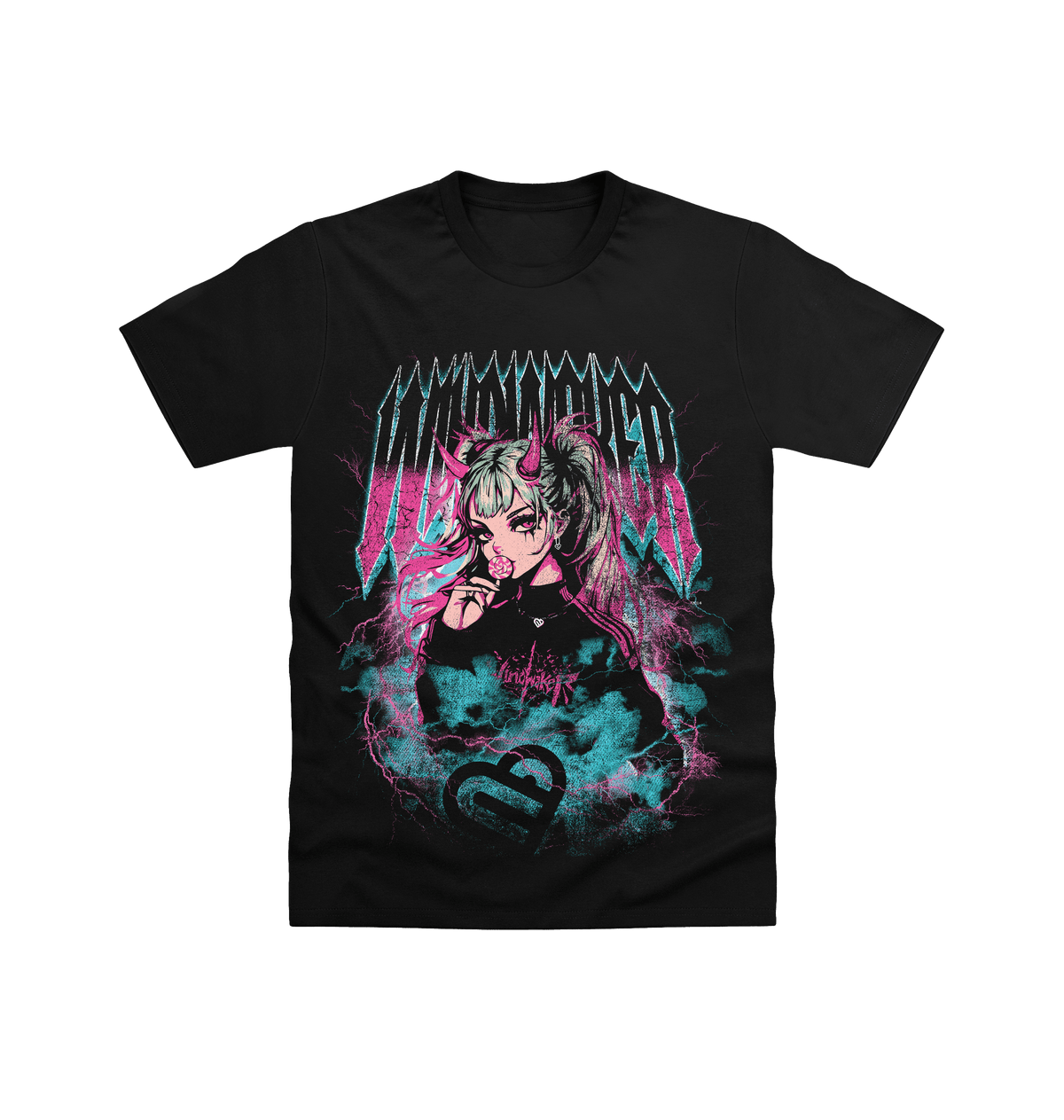 Black Printed T-shirt Front