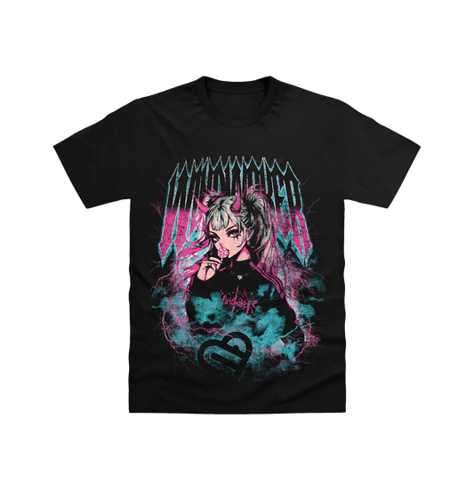 Black Printed T-shirt Front